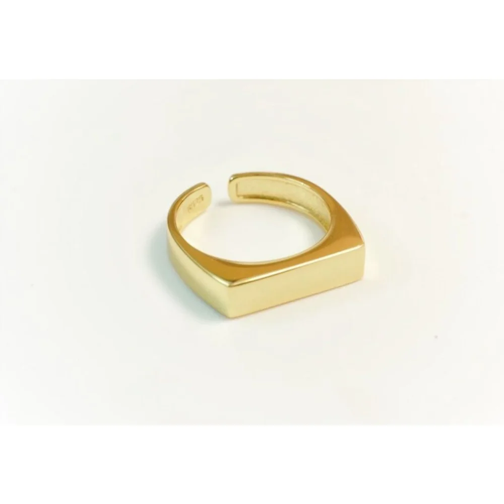 NEW Unisex Men's Ring Adjustable Gold-Plated‎ S925, Size Small